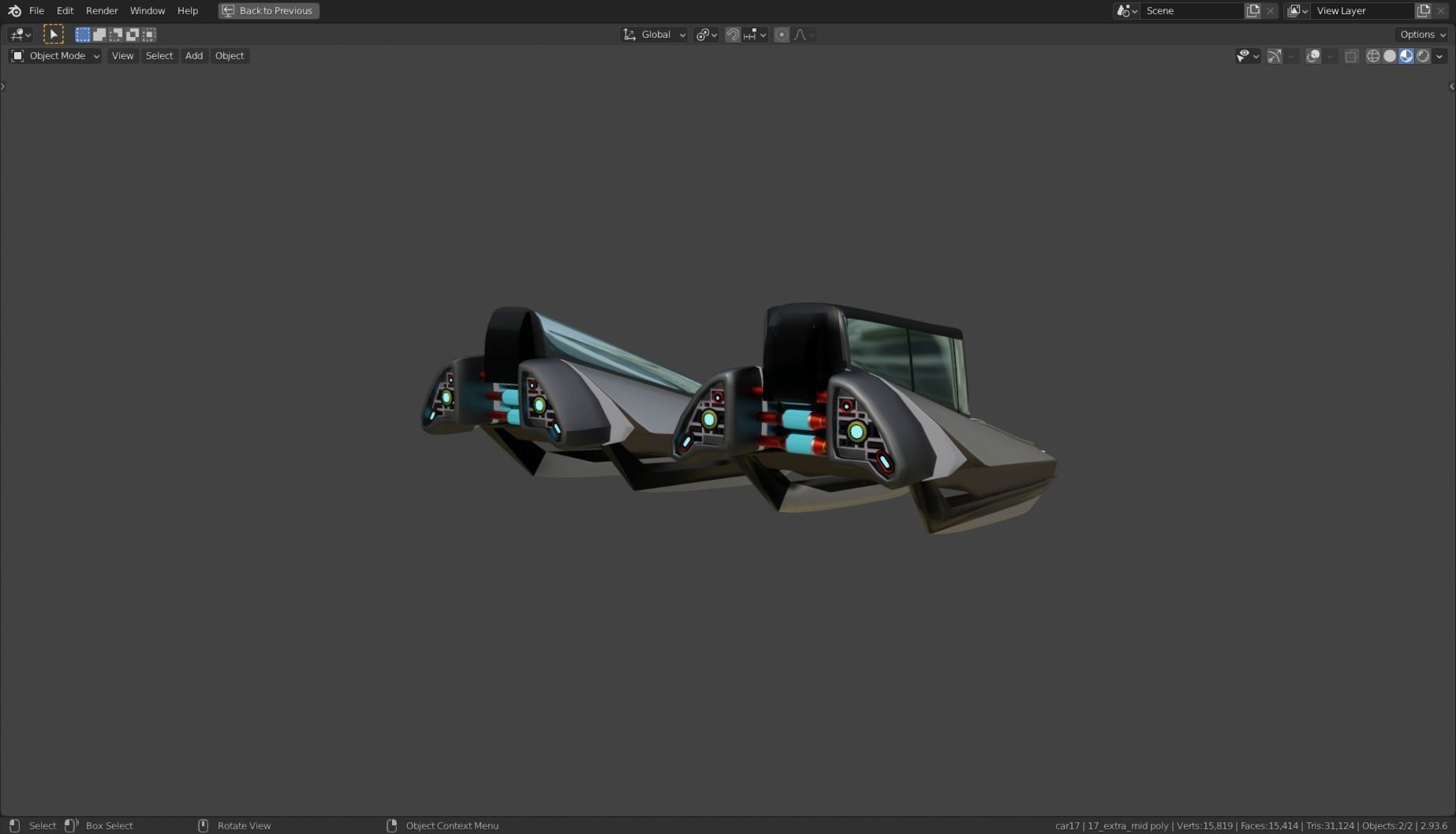 Simplistic Flying Vehicle 17 Low-poly 3D model_15