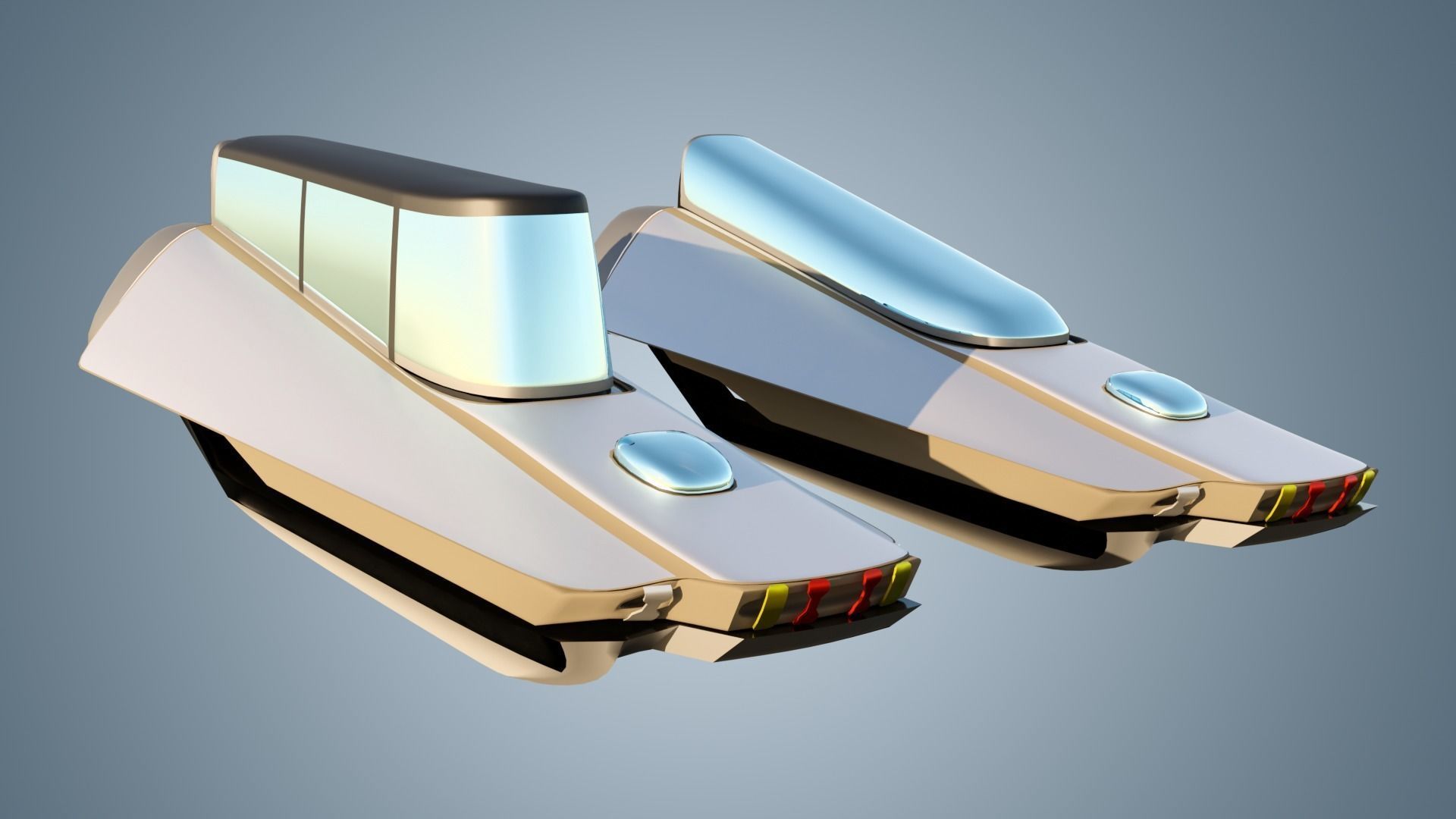 Simplistic Flying Vehicle 17 Low-poly 3D model_14