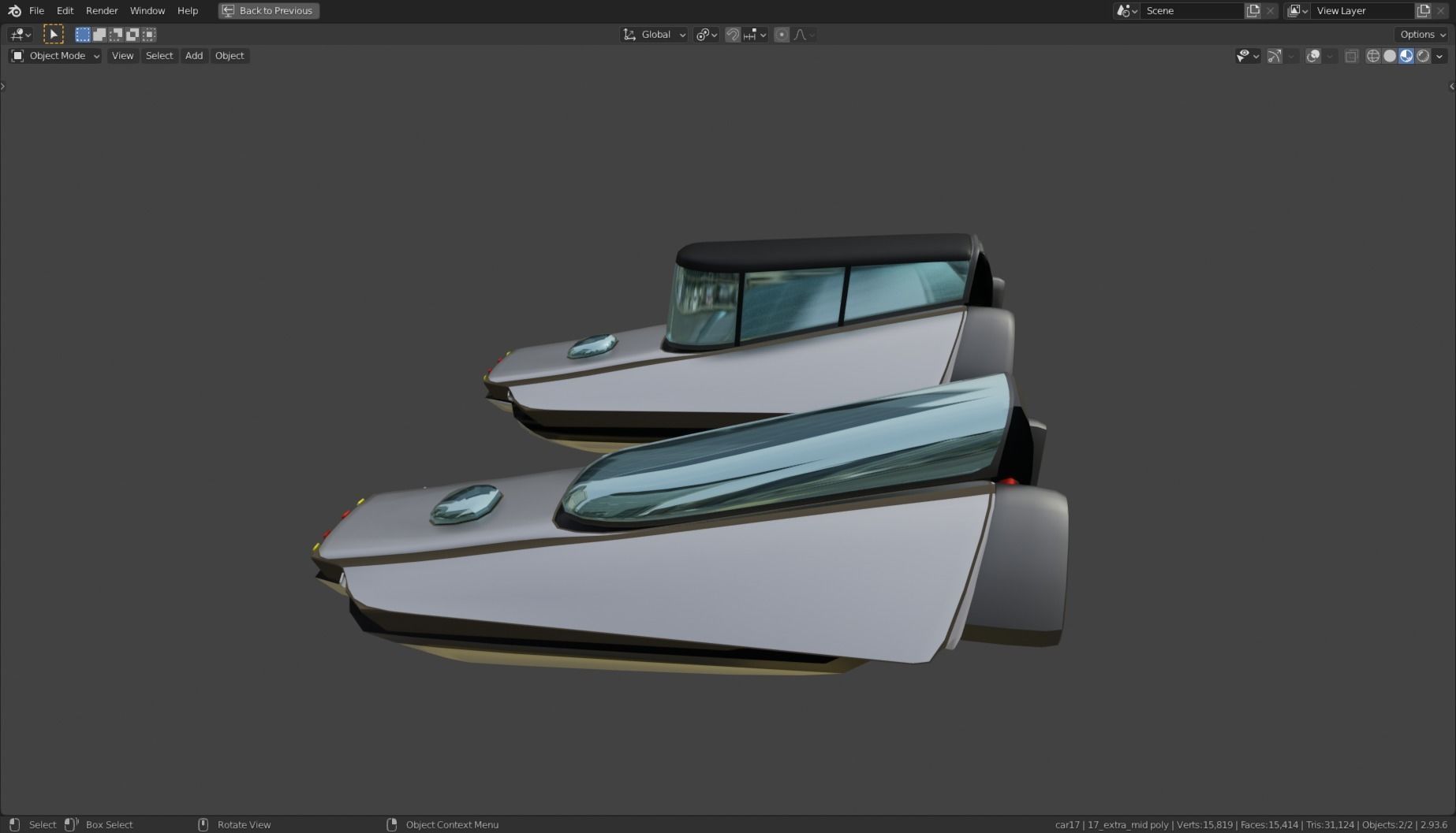 Simplistic Flying Vehicle 17 Low-poly 3D model_19