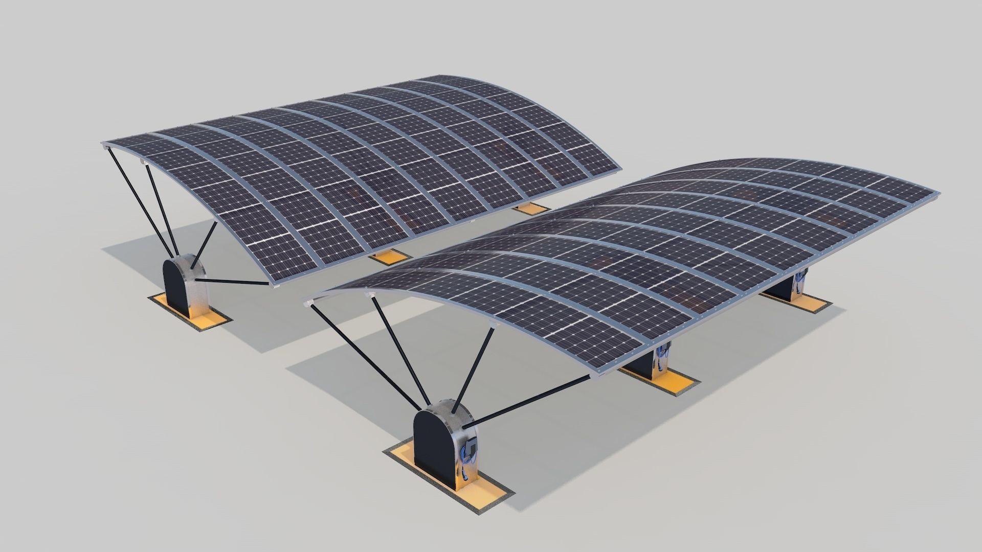 Outdoor Parking With Solar System 3D model_20