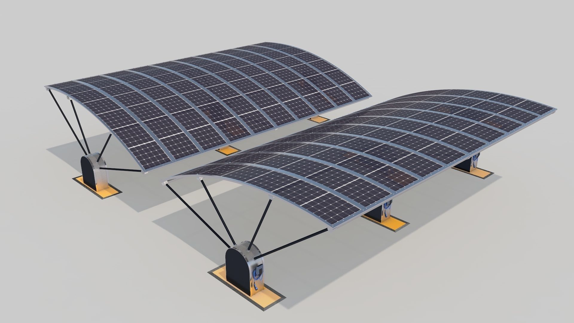 Outdoor Parking With Solar System 3D model_19