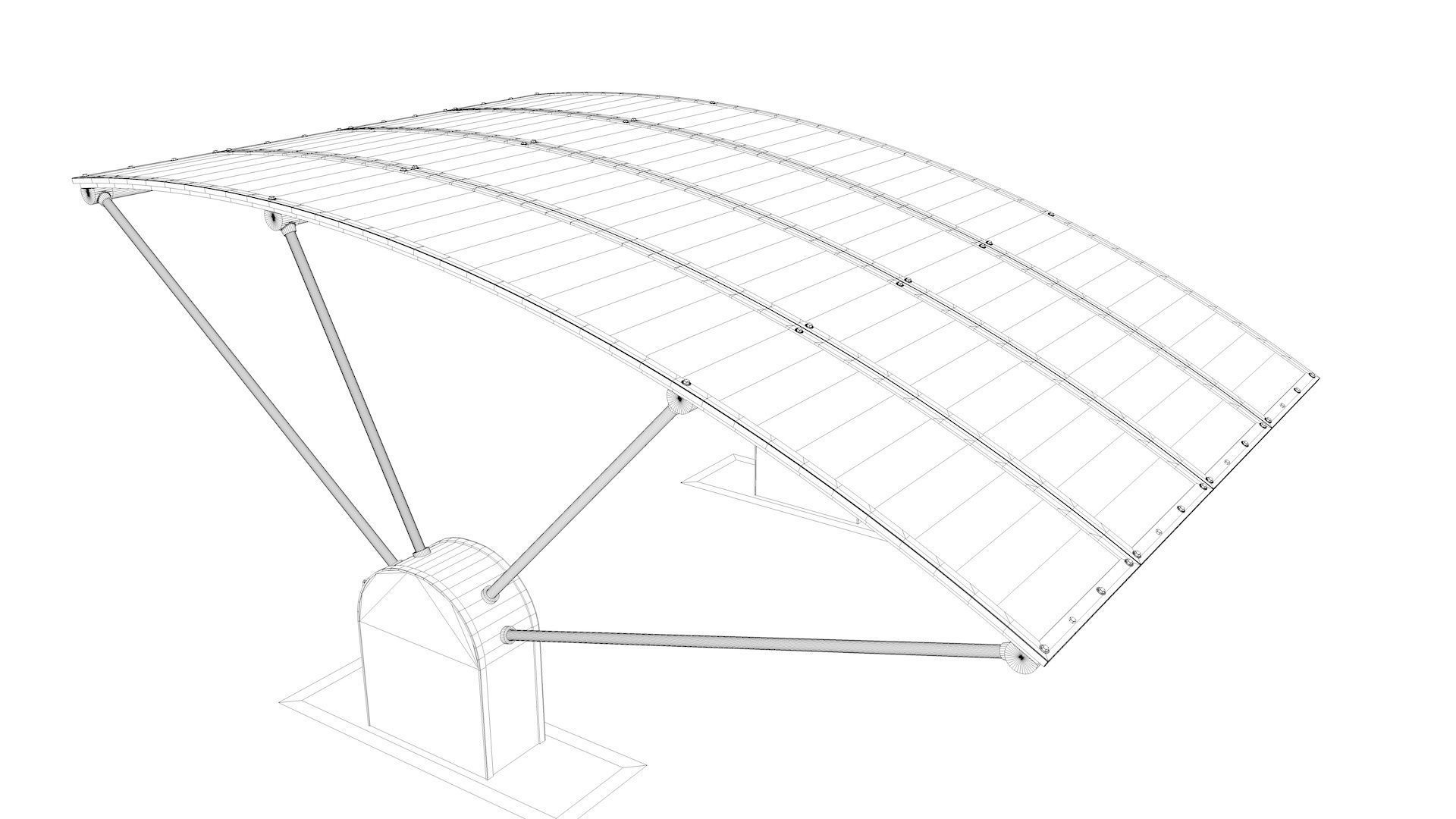 Outdoor Parking With Solar System 3D model_30