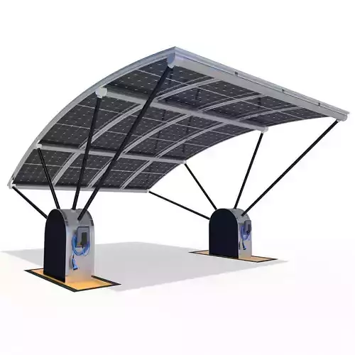 Outdoor Parking With Solar System 3D model