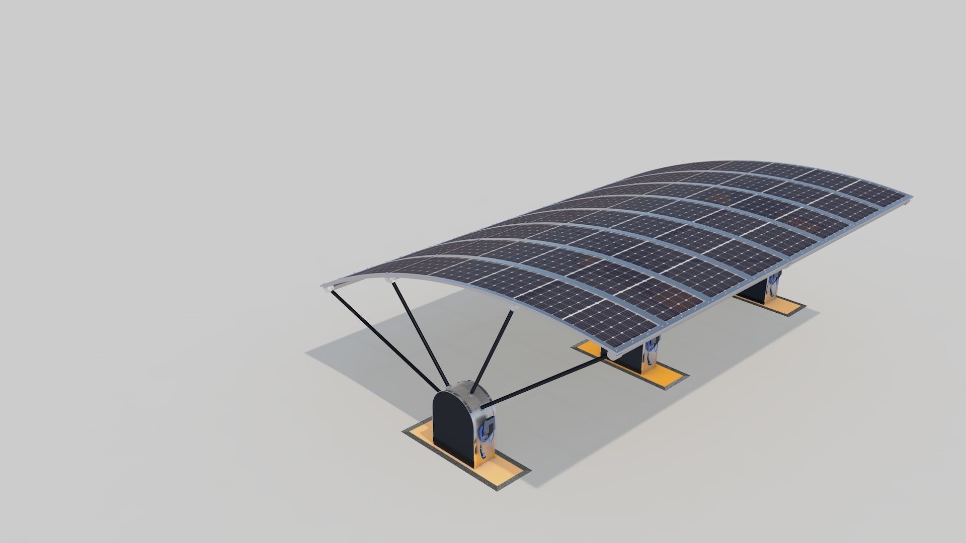Outdoor Parking With Solar System 3D model_22