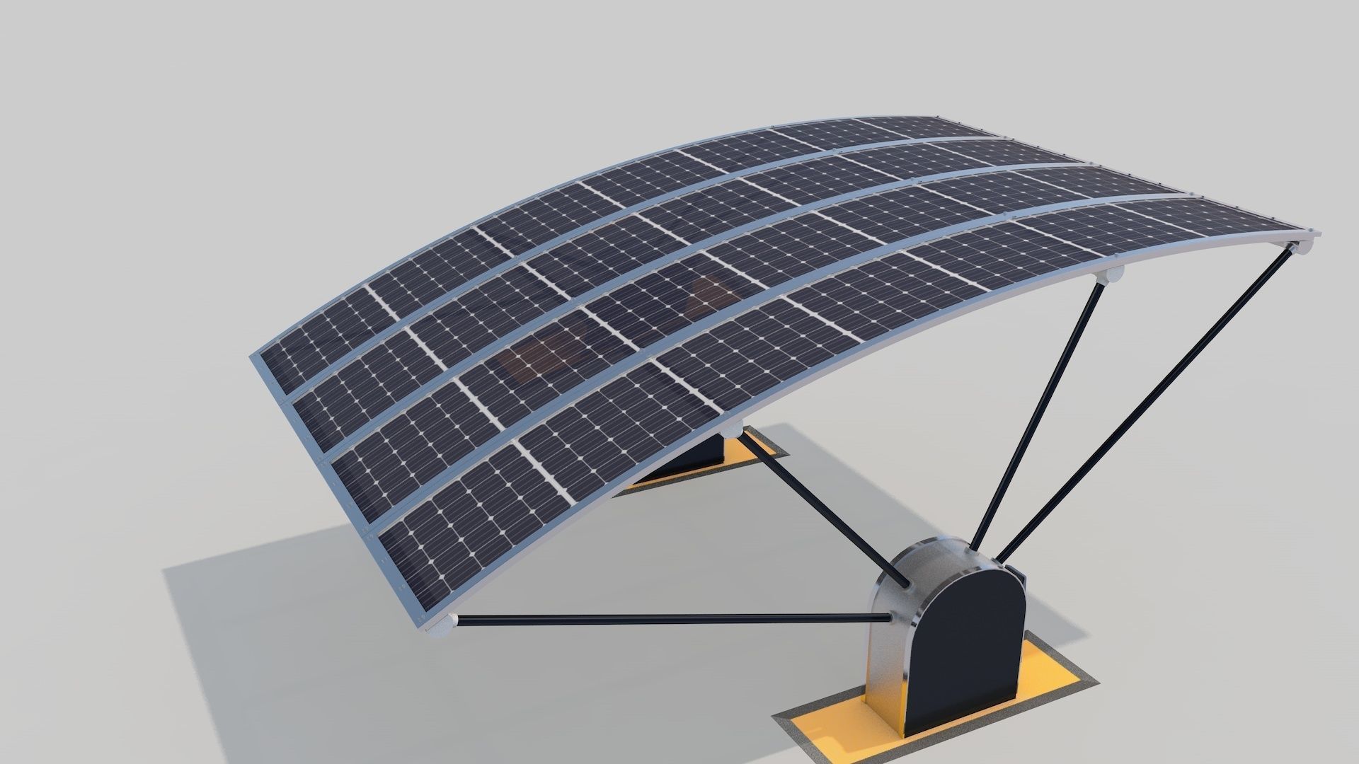 Outdoor Parking With Solar System 3D model_4