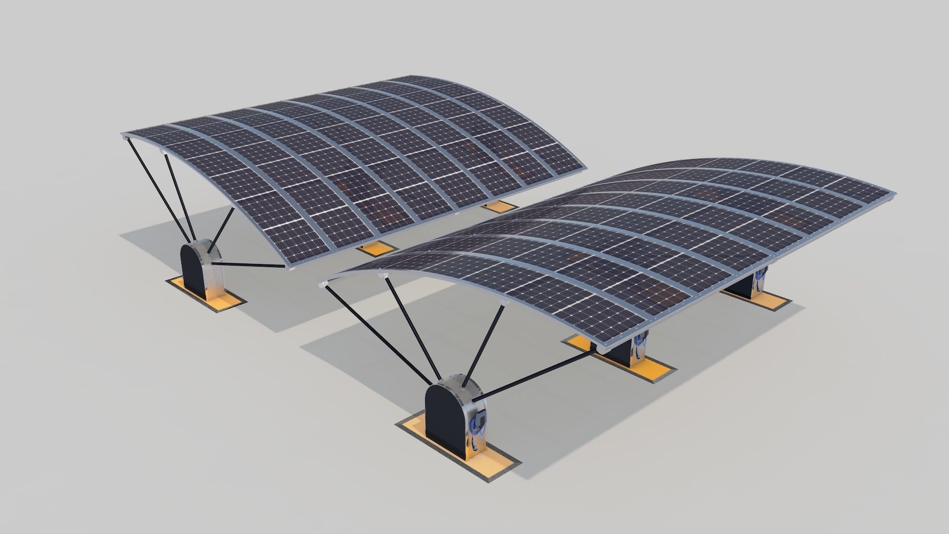 Outdoor Parking With Solar System 3D model_21