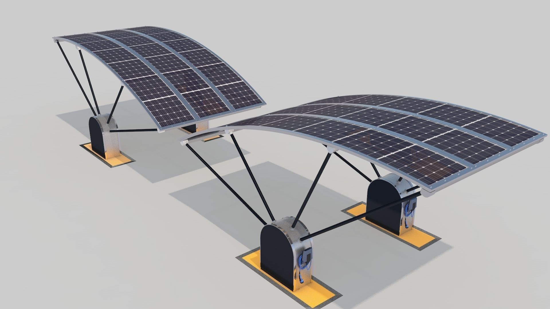 Outdoor Parking With Solar System 3D model_28