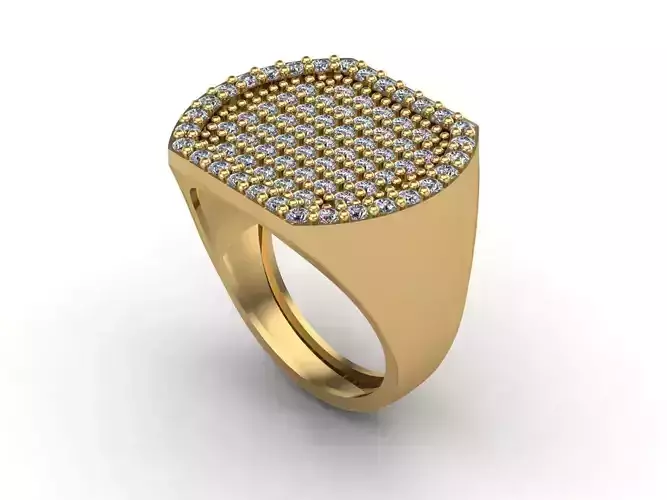 STL 3DM Mens Gemstone Diamond Men Ring With Details  3D print model