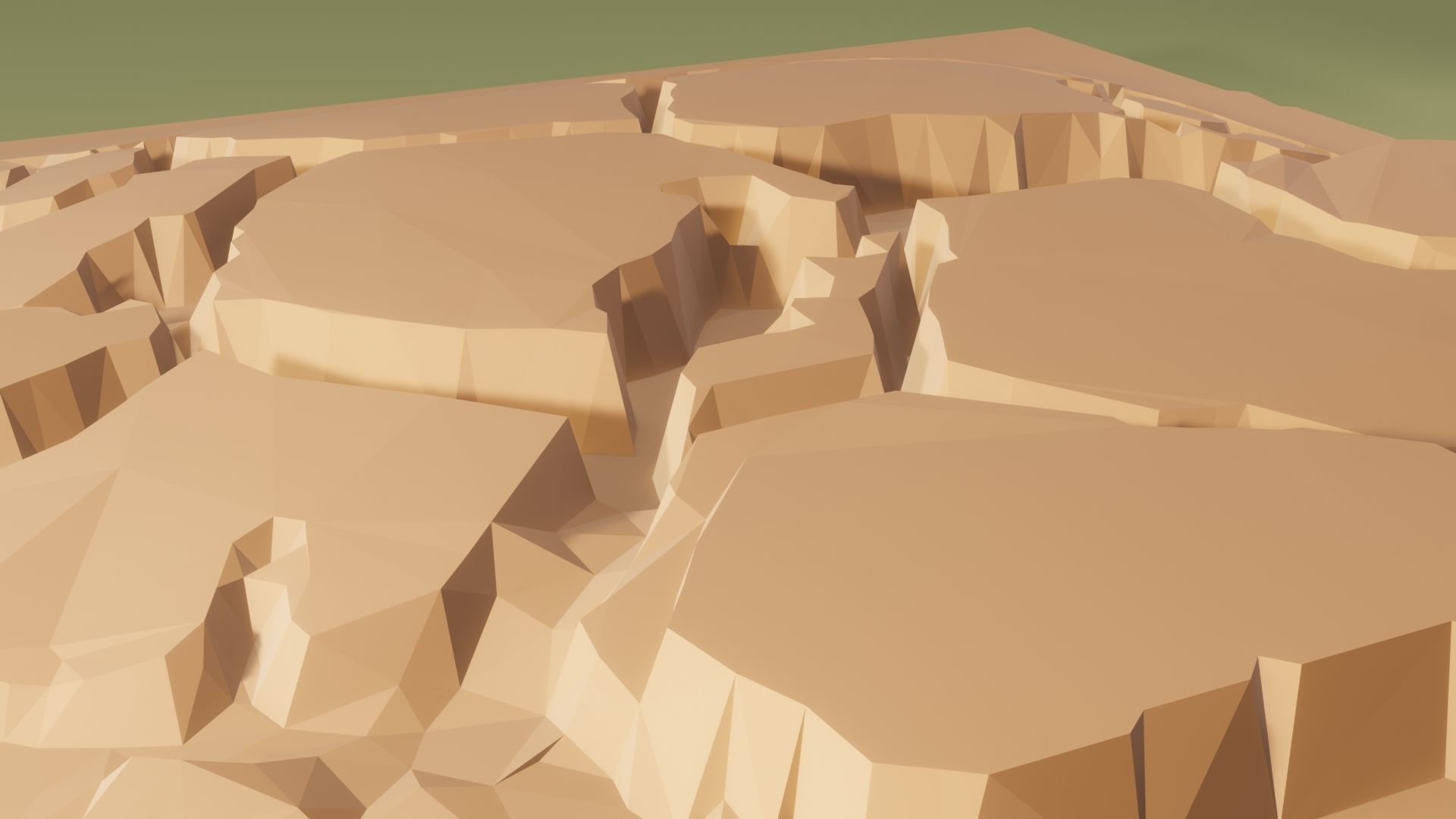 Isometric cliffs terrain Low-poly 3D model_2