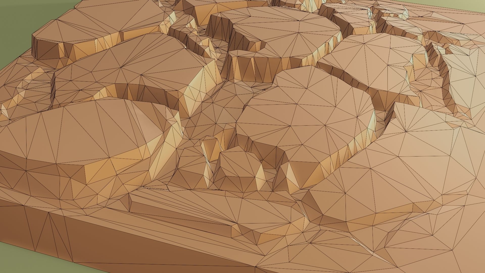 Isometric cliffs terrain Low-poly 3D model_12