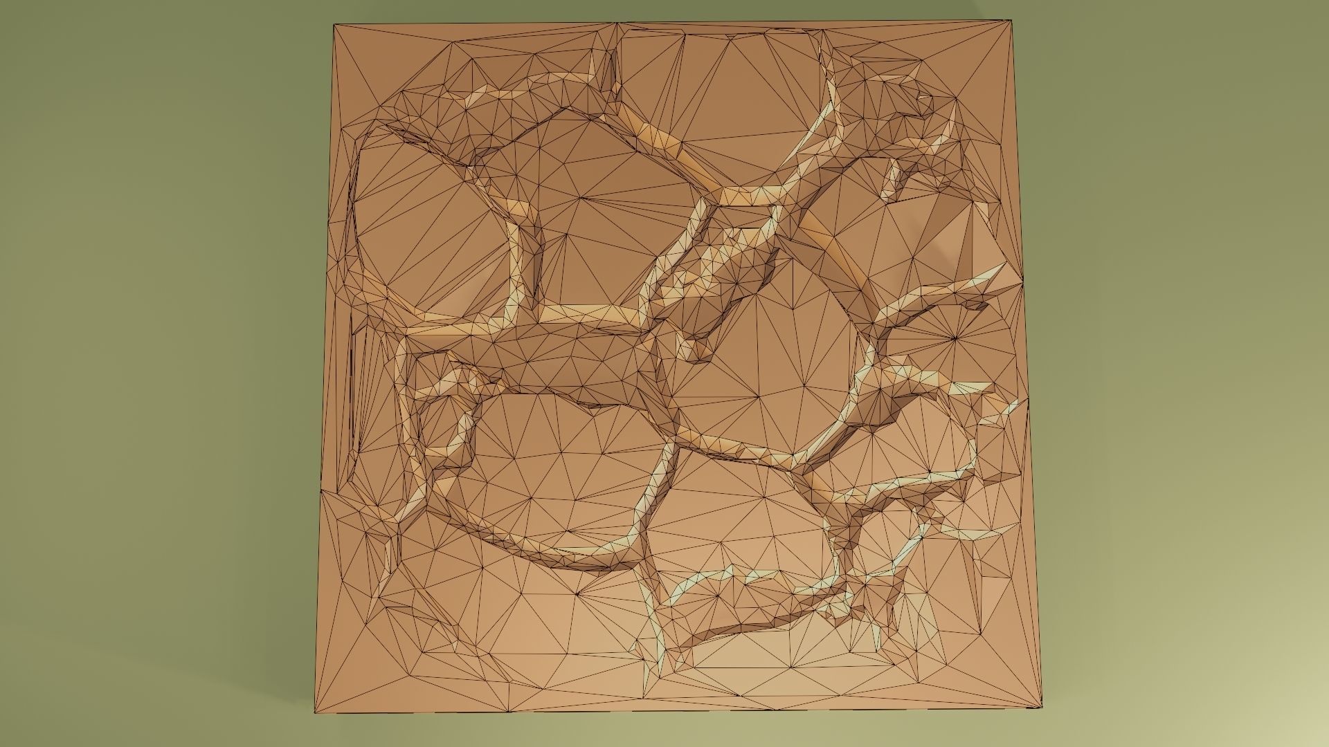 Isometric cliffs terrain Low-poly 3D model_11