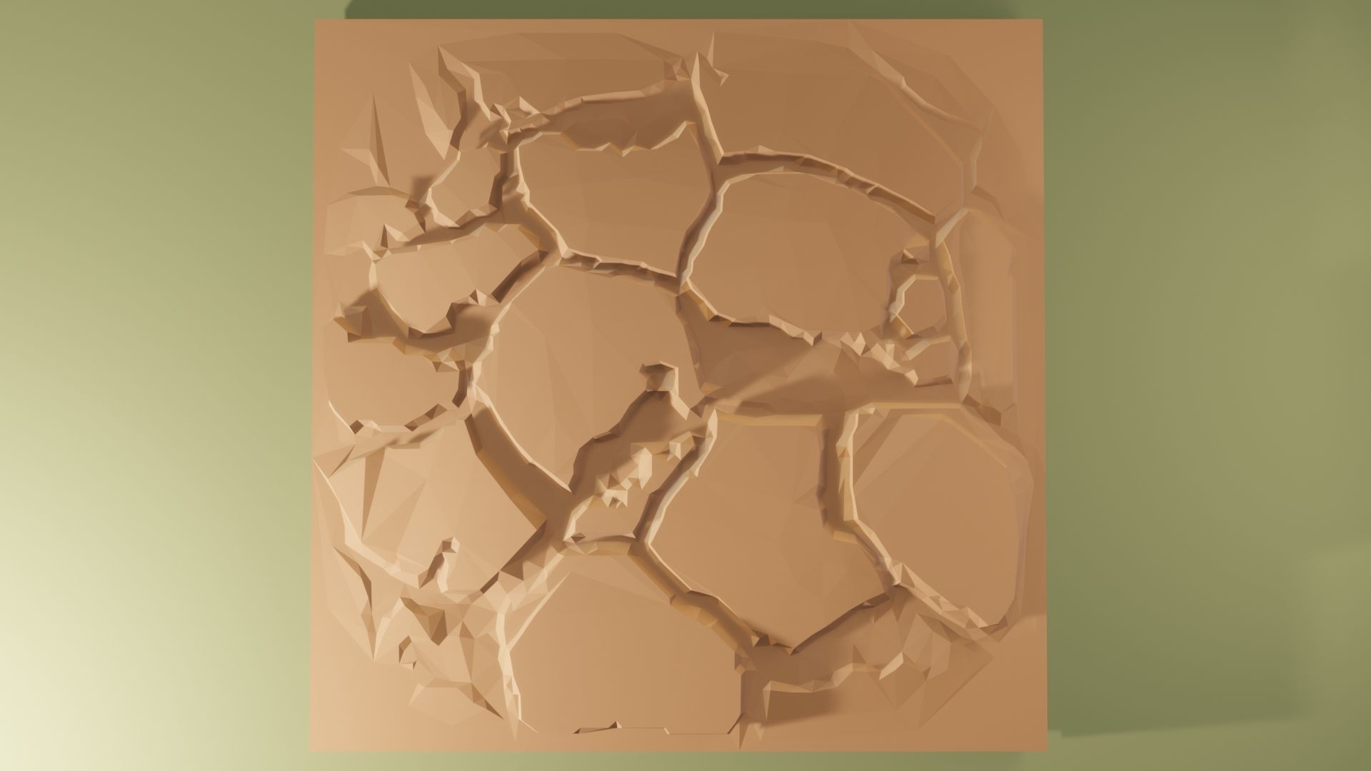 Isometric cliffs terrain Low-poly 3D model_5