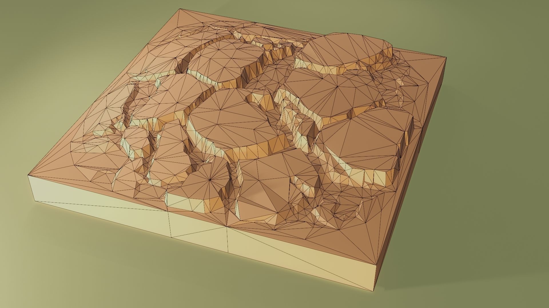 Isometric cliffs terrain Low-poly 3D model_9