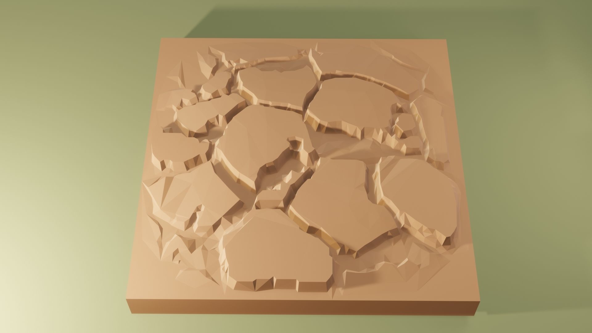 Isometric cliffs terrain Low-poly 3D model_4