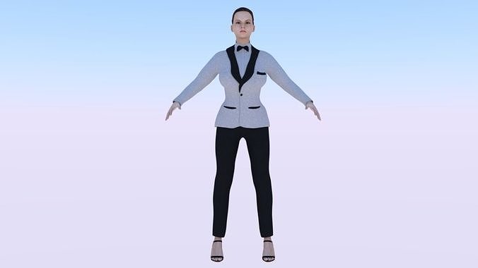 Businesswoman 02 Low-poly 3D model