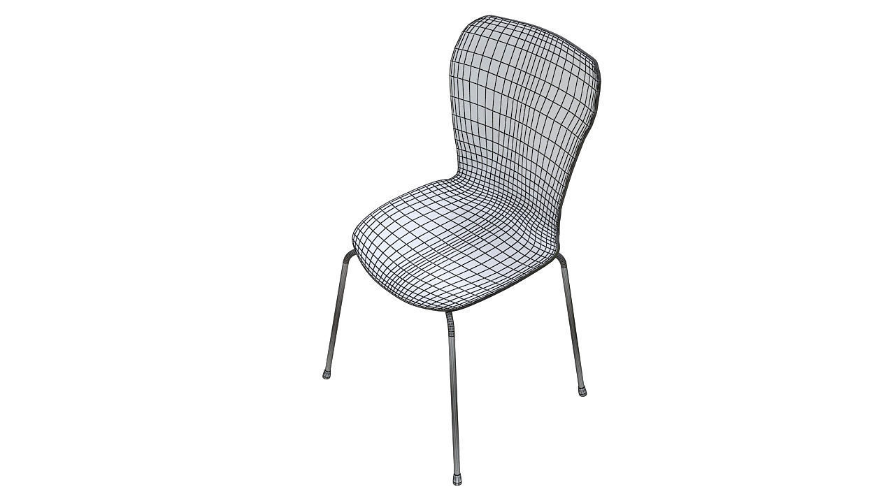 Molded plastic metal chair 3D model_7