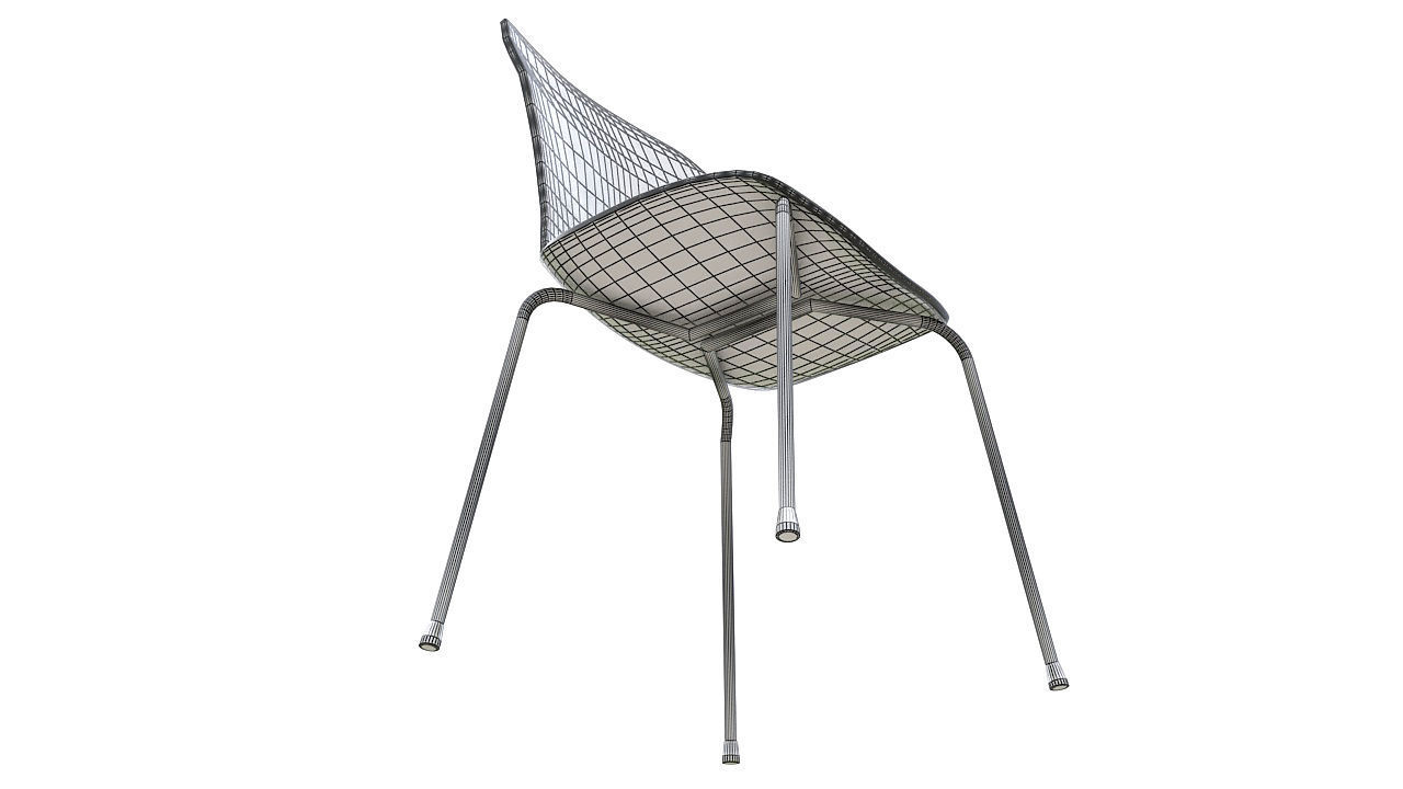 Molded plastic metal chair 3D model_10