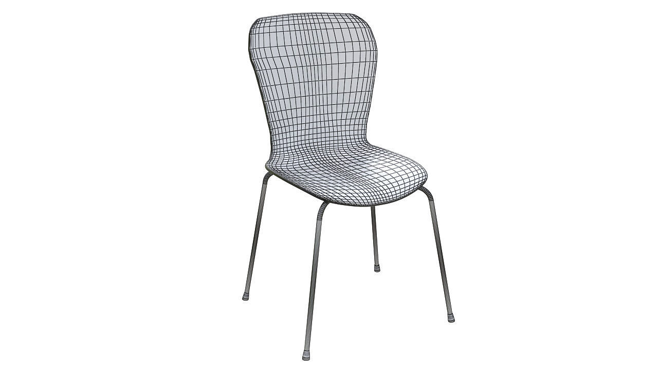 Molded plastic metal chair 3D model_6