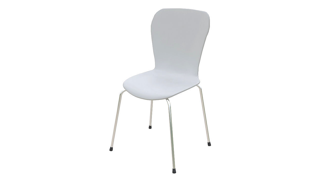 Molded plastic metal chair 3D model_2