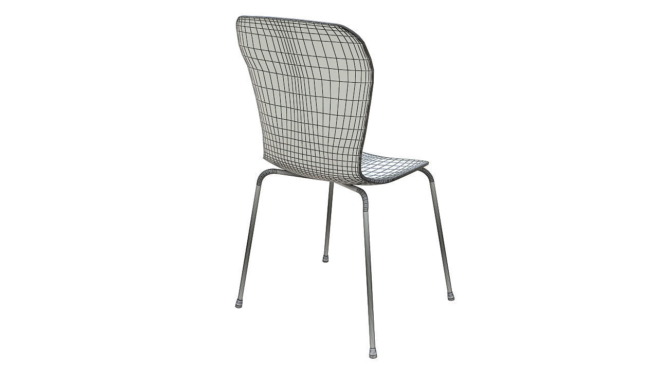 Molded plastic metal chair 3D model_9