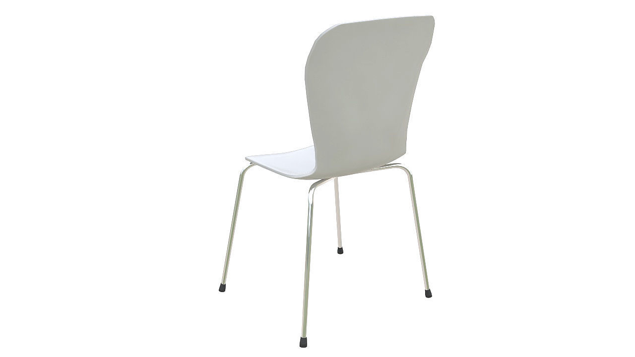 Molded plastic metal chair 3D model_4