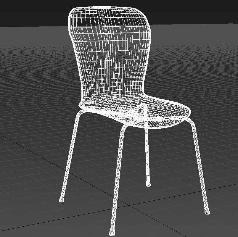Molded plastic metal chair 3D model_12
