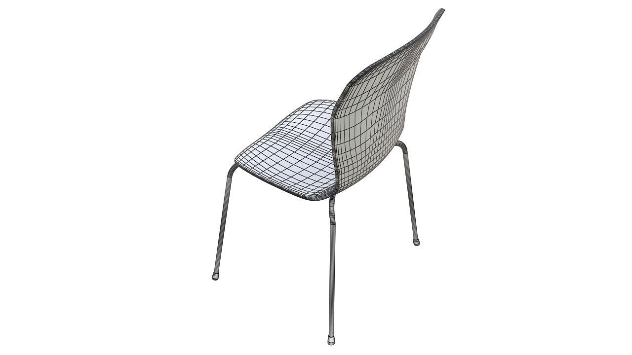 Molded plastic metal chair 3D model_8