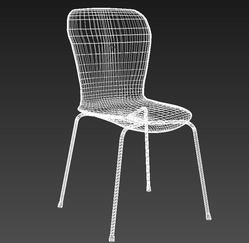 Molded plastic metal chair 3D model_11