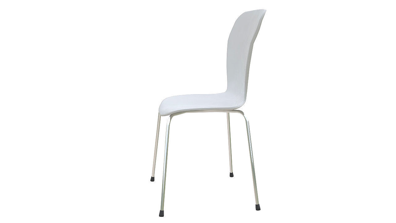 Molded plastic metal chair 3D model_3