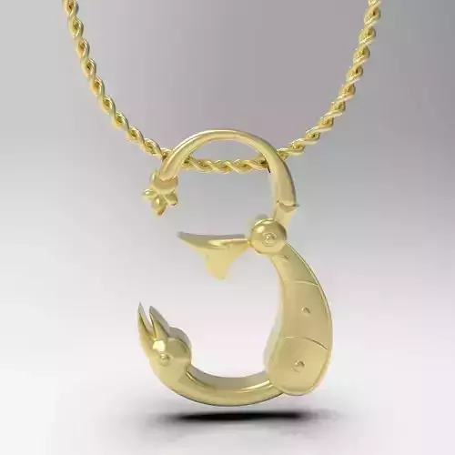 Bird calligraphy Alphabet Armenian pendant Ya