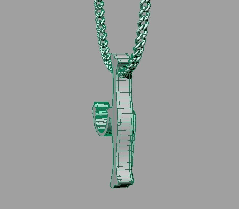 Bird calligraphy Alphabet Armenian pendant Xh 3D print model_29