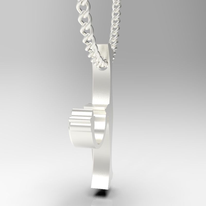 Bird calligraphy Alphabet Armenian pendant Xh 3D print model_20