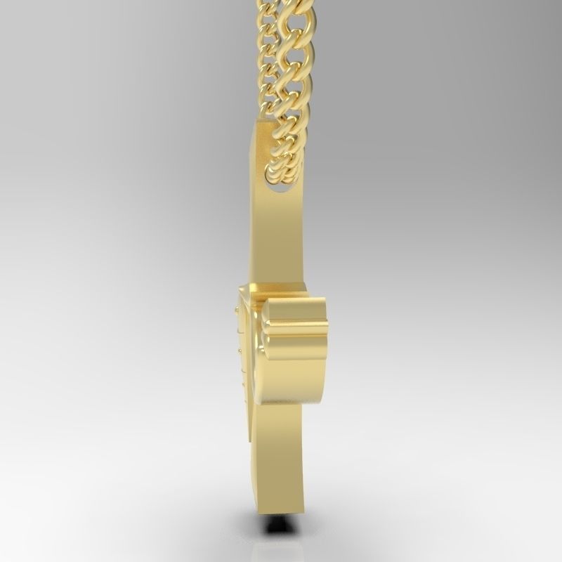 Bird calligraphy Alphabet Armenian pendant Xh 3D print model_6