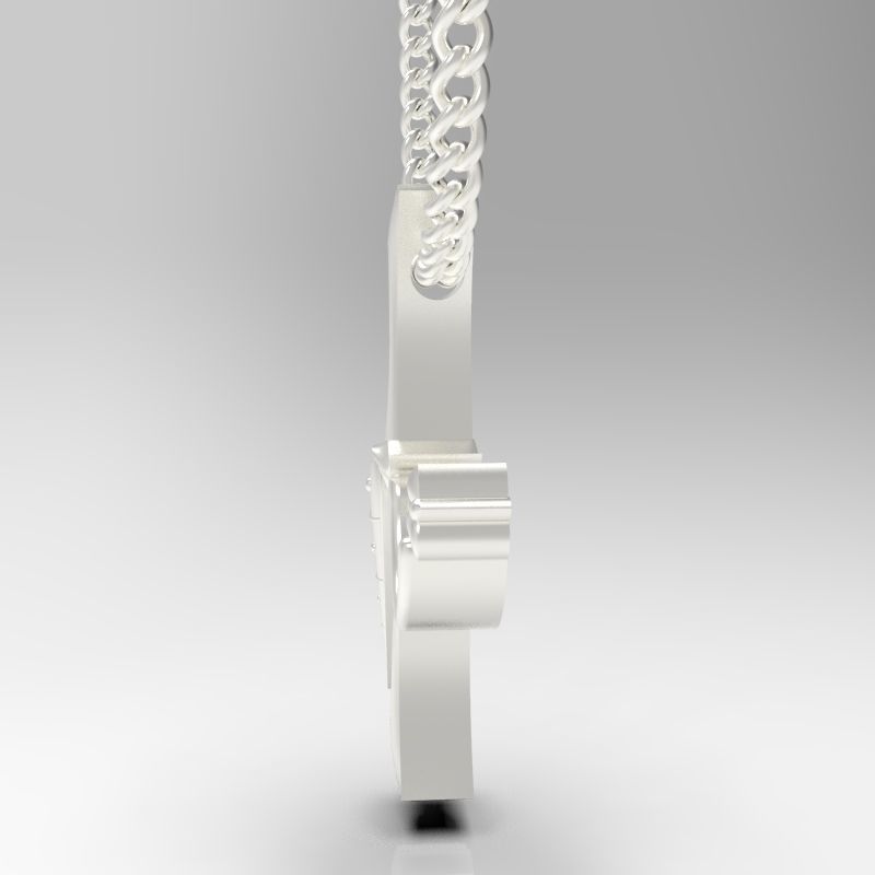 Bird calligraphy Alphabet Armenian pendant Xh 3D print model_19