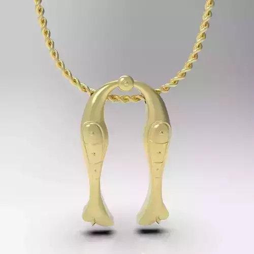 Bird calligraphy Alphabet Armenian pendant Vo