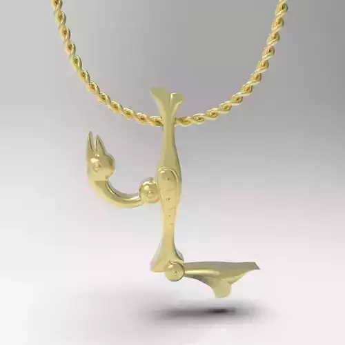 Bird calligraphy Alphabet Armenian pendant V