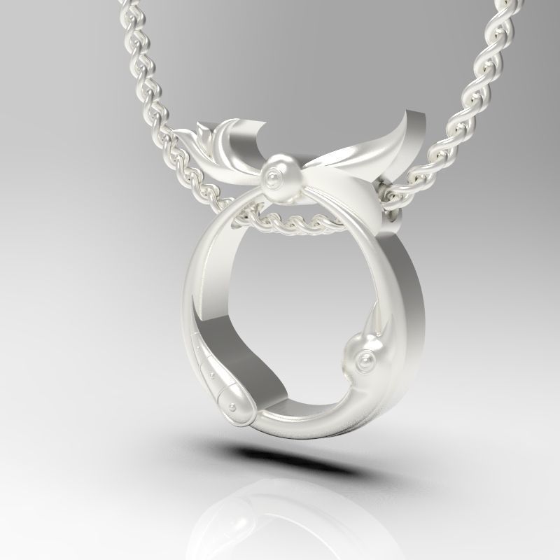 Bird calligraphy Alphabet Armenian pendant Ts 3D print model_15