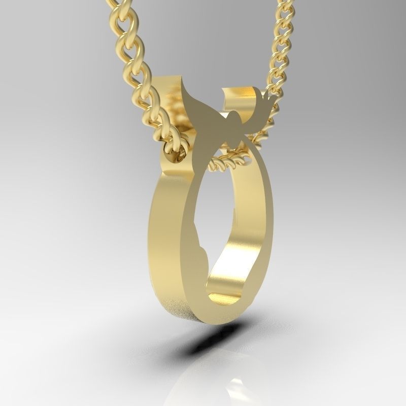 Bird calligraphy Alphabet Armenian pendant Ts 3D print model_8