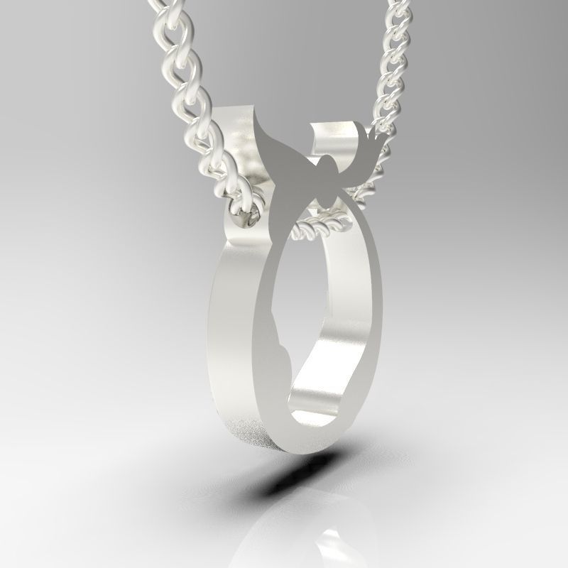 Bird calligraphy Alphabet Armenian pendant Ts 3D print model_20