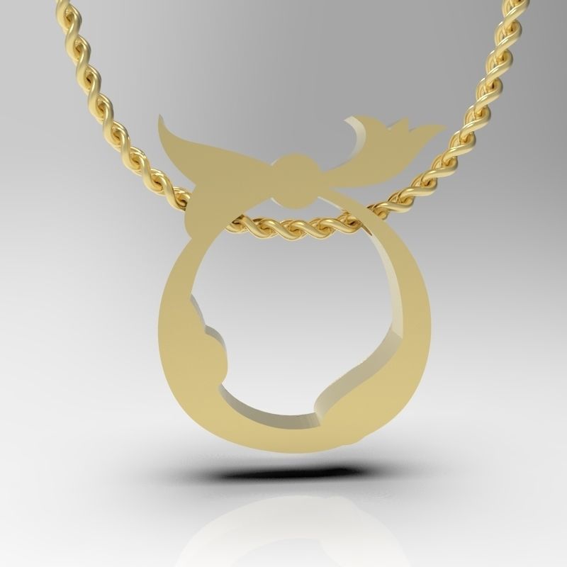 Bird calligraphy Alphabet Armenian pendant Ts 3D print model_2
