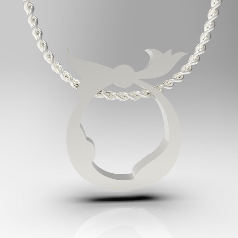 Bird calligraphy Alphabet Armenian pendant Ts 3D print model_13