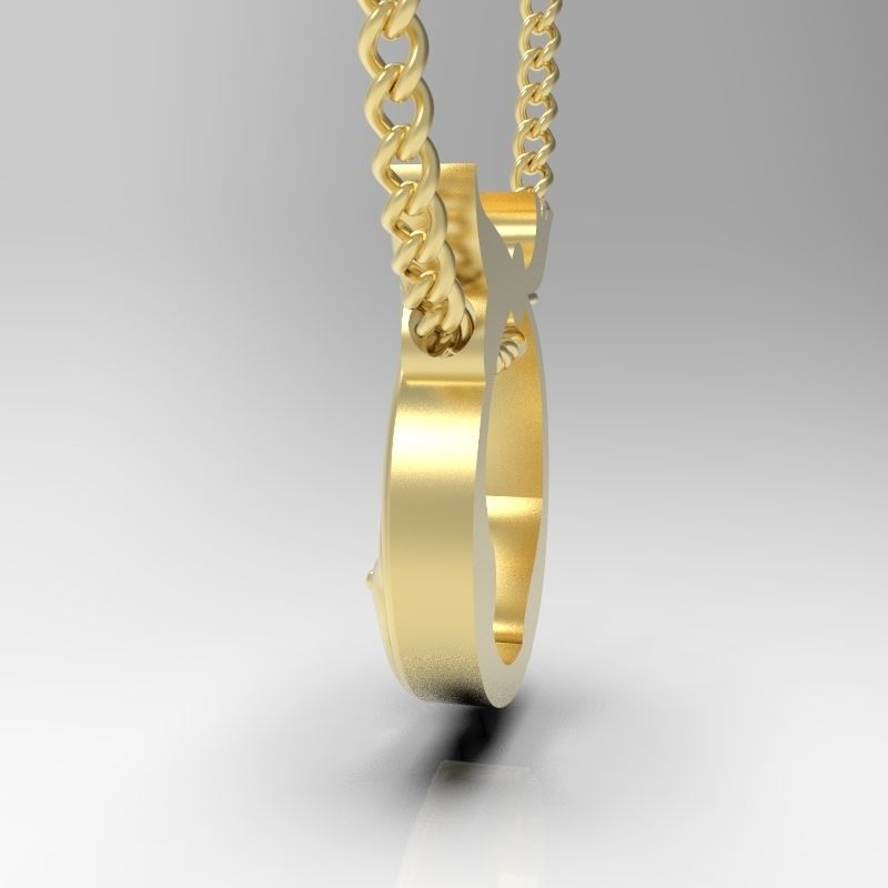 Bird calligraphy Alphabet Armenian pendant Ts 3D print model_7