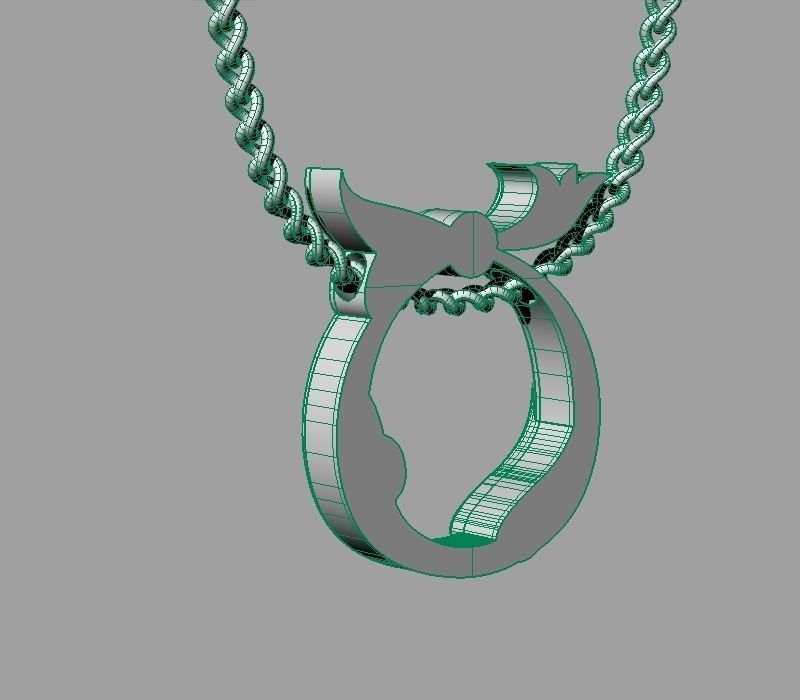 Bird calligraphy Alphabet Armenian pendant Ts 3D print model_26
