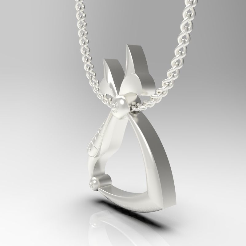 Bird calligraphy Alphabet Armenian pendant Tch 3D print model_17