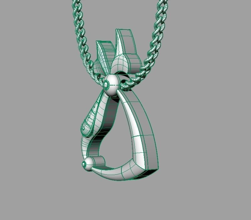 Bird calligraphy Alphabet Armenian pendant Tch 3D print model_24