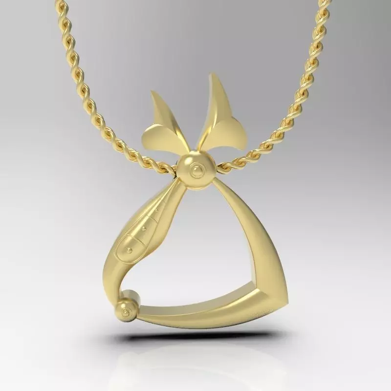 Bird calligraphy Alphabet Armenian pendant Tch 3D print model_0