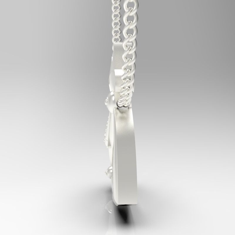 Bird calligraphy Alphabet Armenian pendant Tch 3D print model_19