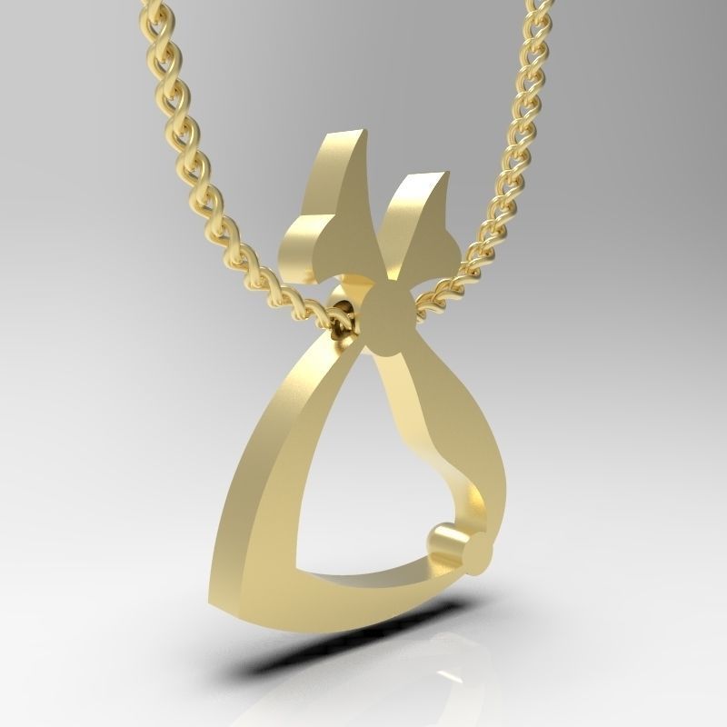 Bird calligraphy Alphabet Armenian pendant Tch 3D print model_9
