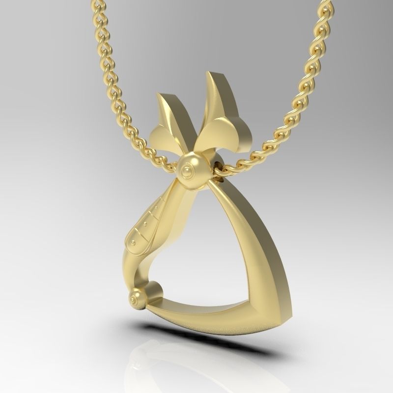 Bird calligraphy Alphabet Armenian pendant Tch 3D print model_3