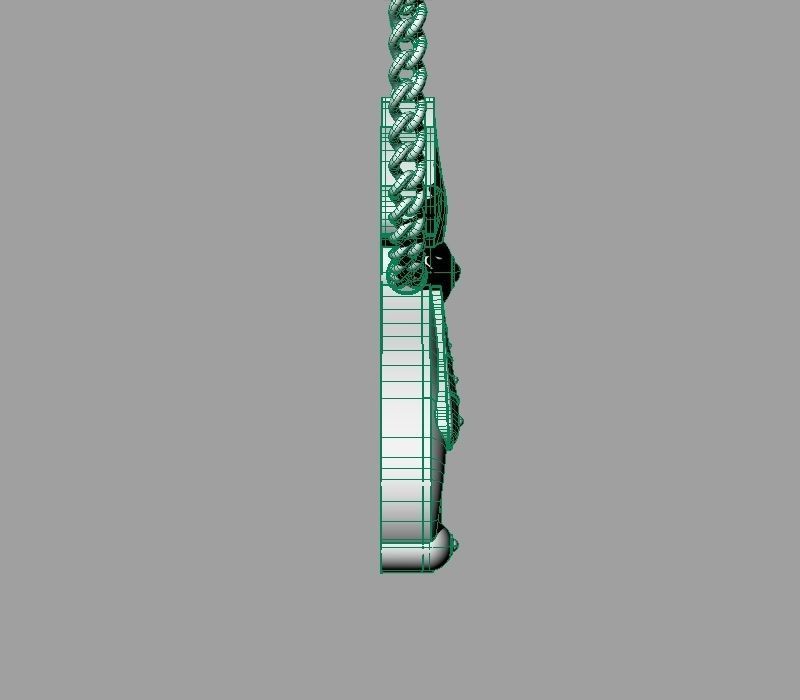Bird calligraphy Alphabet Armenian pendant Tch 3D print model_30